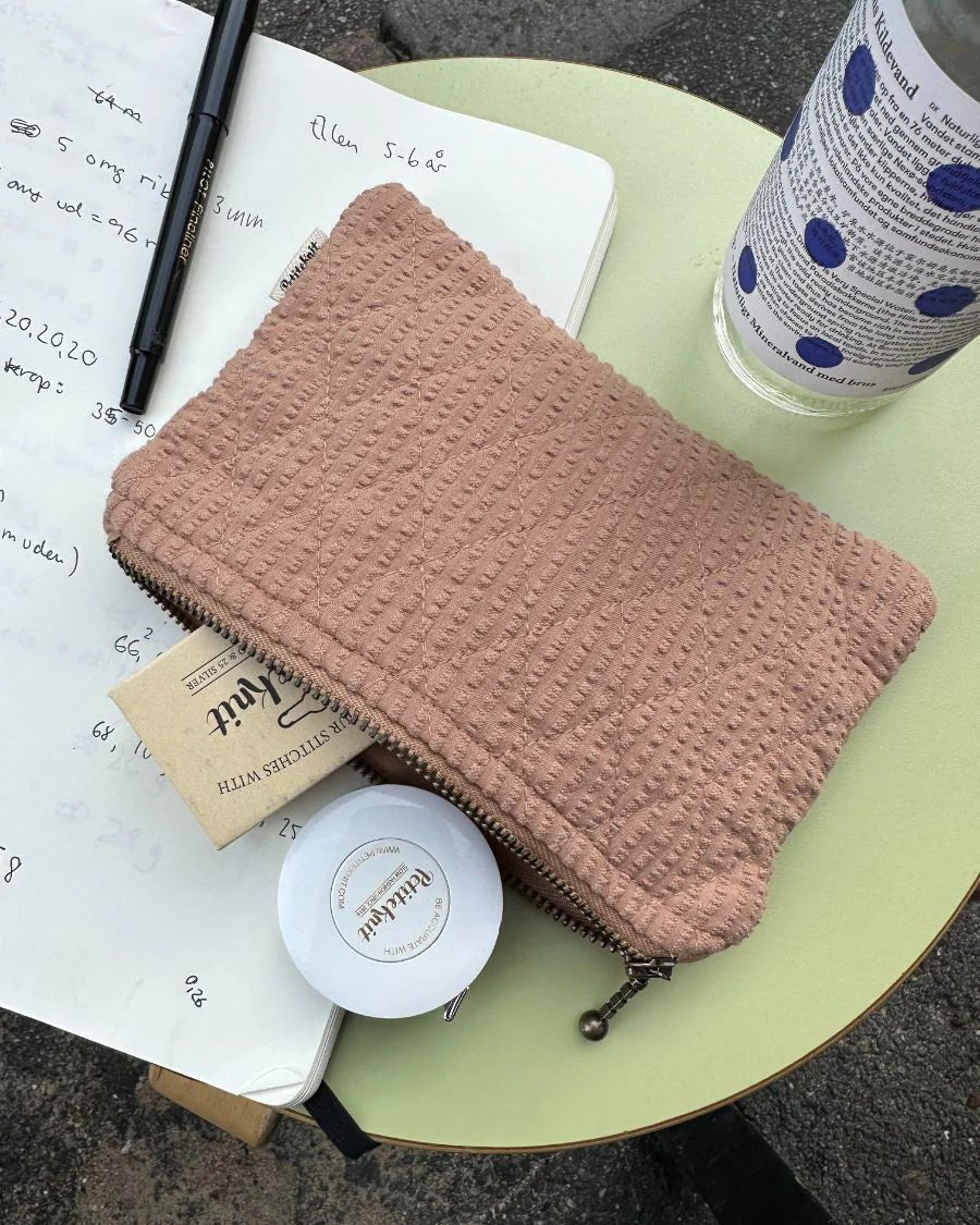 Knitter's Tool Purse - Praline Seersucker - Nordic Knit