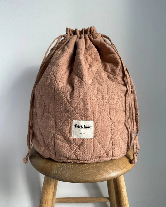 Get Your Knit Together Bag Grand - Praline Seersucker - Nordic Knit