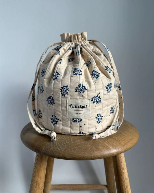 Get Your Knit Together Bag - Midnight Blue Flower - Nordic Knit