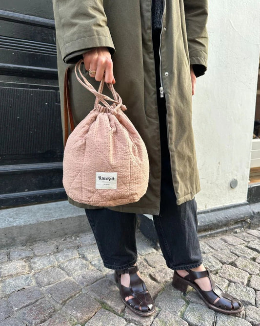 Get Your Knit Together Bag - Praline Seersucker - Nordic Knit